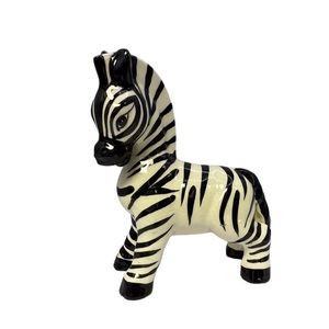 𝅺VINTAGE Zebra Figurine Kitschy Style Ceramic Mid-Century